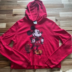 Disney Mickey red hooded sweatshirt size medium‎